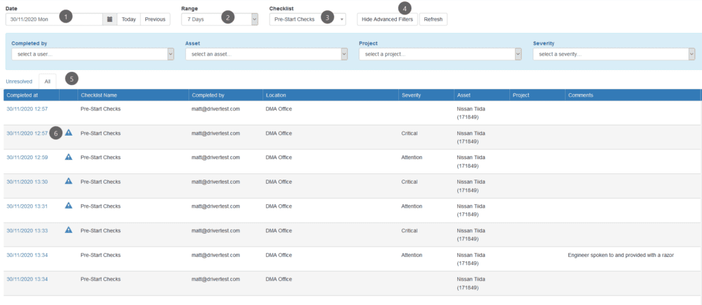 Checklists in TG Mobile | TG Tracking Resources · TG Tracking